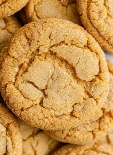 Plate of chewy brown sugar cookies freshly baked, golden and delicious.
