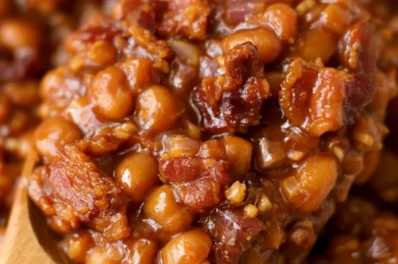 Delicious bowl of Easy Ultimate Baked Beans ready to serve