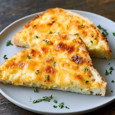 Savory egg and cheese toasts topped with herbs and spices for a flavorful breakfast.