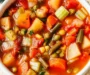 Cozy up with this hearty and healthy vegetable soup! It’s super easy to make and a hit with the whole family. Perfect for… | Copycat Campbell’s vegetarian vegetable soup, vegetable soup with tomato paste, 4 ingredient soups.